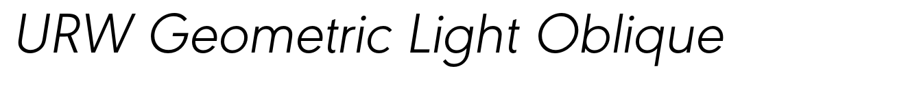 URW Geometric Light Oblique